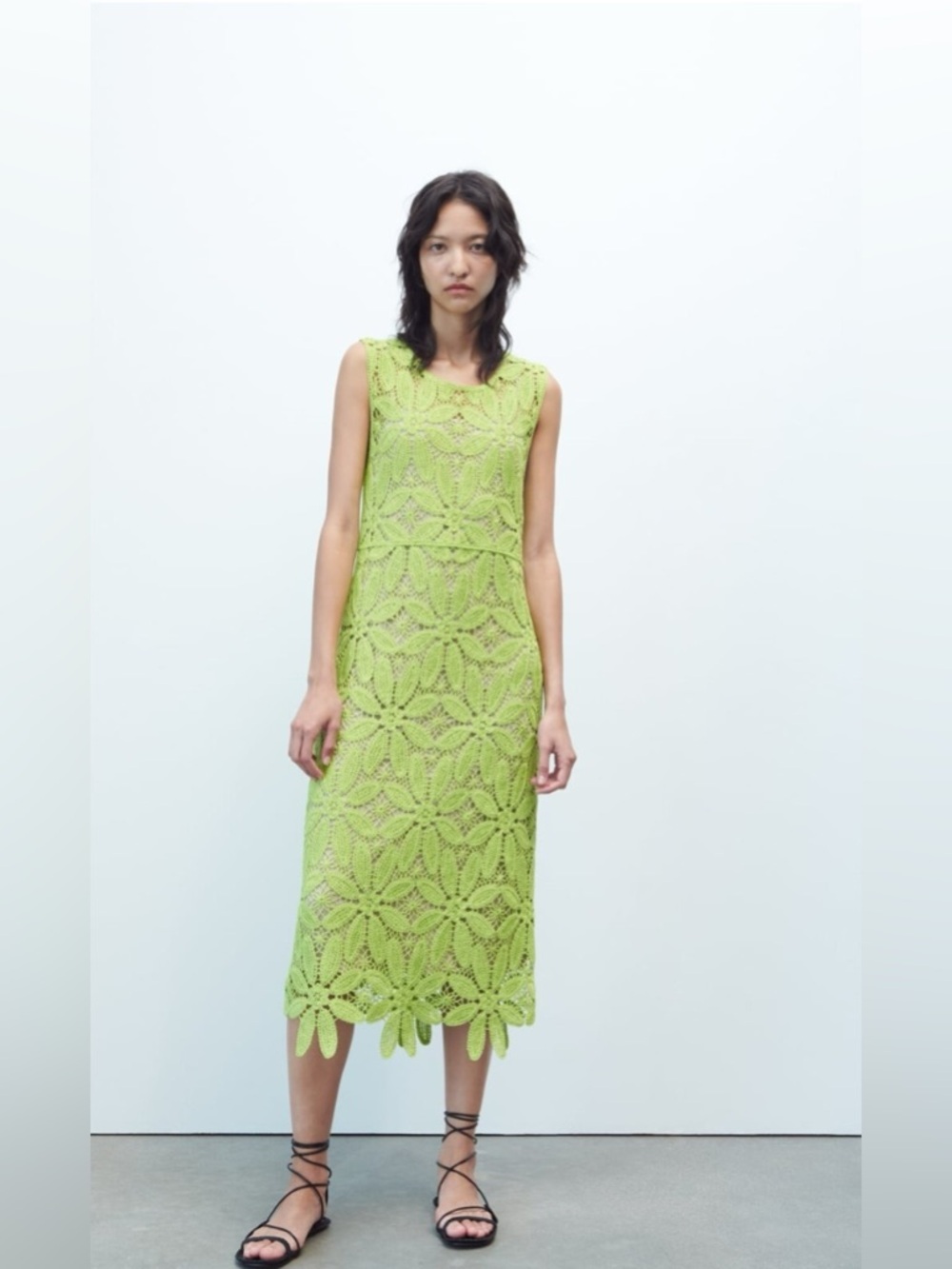 NWOT ZARA MACRAMÉ KNIT DRESS SMALL